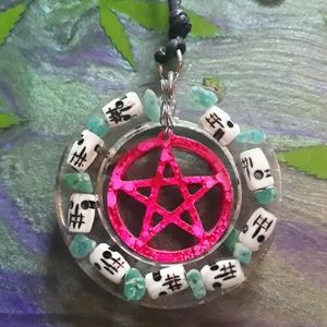 Pentagram and Skull pendant
